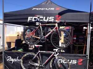 The Focus booth displayed the team bike.