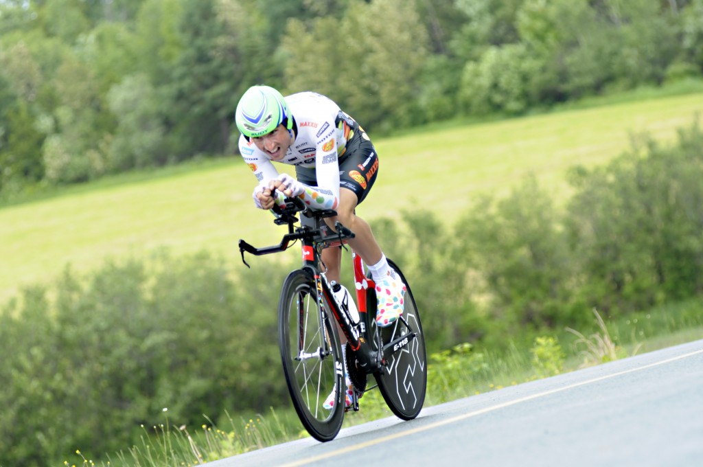 Kirk Carlsen bears down during the time trial.